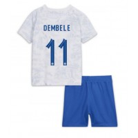 Otroški Nogometni dresi Francija Ousmane Dembele #11 Gostujoči SP 2022 Kratek Rokav (+ Kratke hlače)